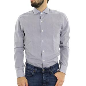 CAMICIA MICROFANTASIA CALIBAN BLU